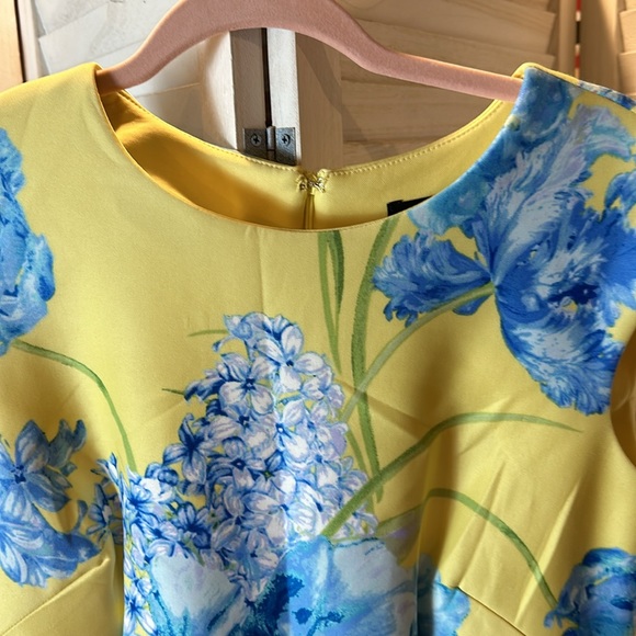 Karin Stevens Yellow and Blue Floral Sleeveless Dress - Picture 3 of 6